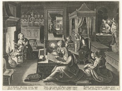 Cornelia, den dydige moder til Gracchi Berømte romerske kvinder (serietitel) af Theodoor Galle