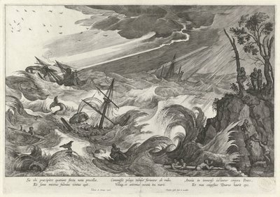 Efterår: storm på havet De fire årstider (serietitel) af Theodoor Galle