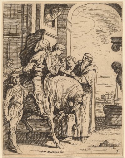 Den fortabte søn siger farvel til sin far af Theodoor van Thulden after Sir Peter Paul Rubens