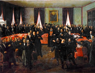 Proklamation af foreningen af fyrstendømmerne i Rumænien ... (maleri på lærred) af Theodor Aman