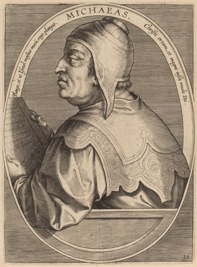 Michaeas af Theodor Galle after Jan van der Straet