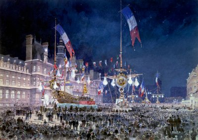 Reception i Paris Rådhus af den russiske fløj Maleri af Theodore Joseph Hubert dit Fedor Hoffbauer (1839-1922) 1893. Paris, Musee Carnavalet af Theodor Josef Hubert Hoffbauer