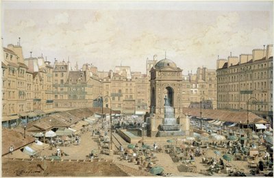 Marche aux Innocents (pen og blæk og wc på papir) af Theodor Josef Hubert Hoffbauer