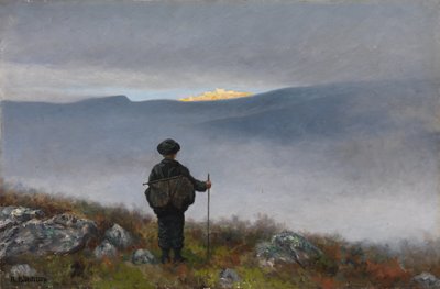 Langt, langt væk skinnede Soria Moria-paladset som guld af Theodor Kittelsen