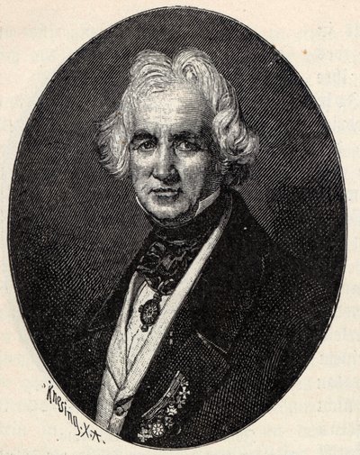 Portræt af billedhuggeren Christian Daniel Rauch 1777-1857. af Theodor Knesing