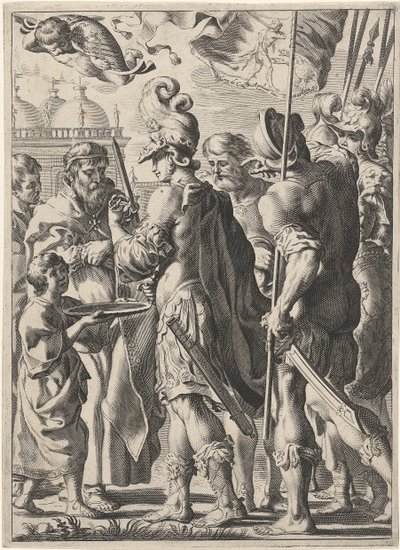 Alexander den Store skærer den gordiske knude, 1600-tallet af Theodor Matham