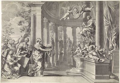 Allegorisk repræsentation: visdommens tempel (Sapienta) af Theodor Matham