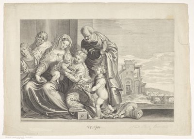 Saint Catherines mystiske ægteskab Caelaturae (serietitel) af Theodor Matham