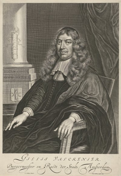 Portræt af Gillis Valckenier i en alder af 50 af Theodor Matham