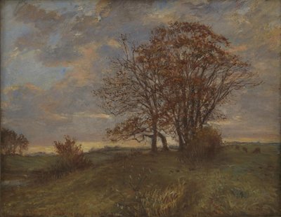 Et Landskab ved Borup, Sjælland. Aften af Theodor Philipsen