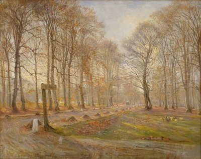 Sen efterårsdag i Jægersborg Dyrepark, nord for København af Theodor Philipsen
