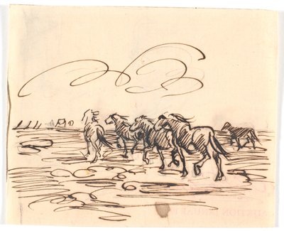 Travende heste af Theodor Philipsen