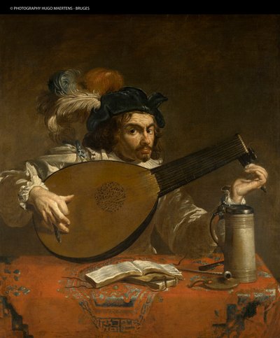 Lutespilleren (olie på lærred) af Theodor Rombouts