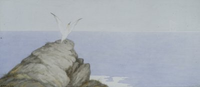 Havfugl (akvarel på papir) af Theodor Kittelsen