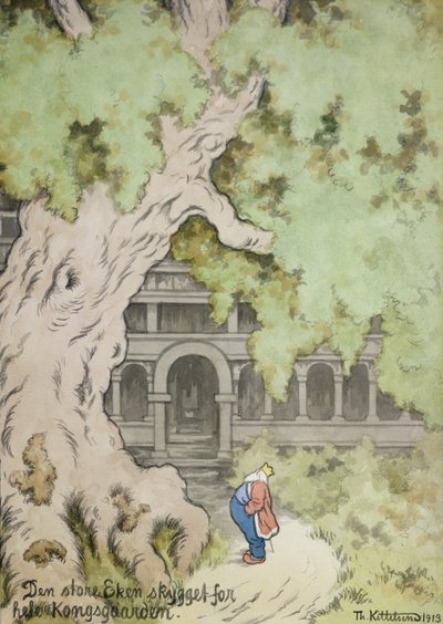 Det store egetræ skygger for hele kongens gods af Theodor Kittelsen
