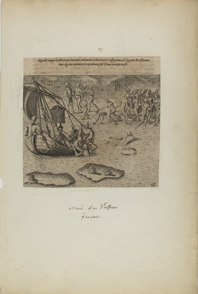 Appellit navis gallicai: qui inerant, redimunt a barbaris gossip pium ... (fra bogen Americae, del tre) af Theodor de Bry