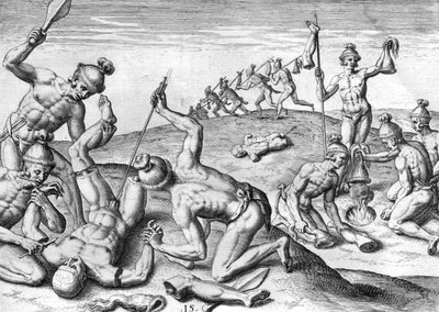 Cruauts fra Potanos-indianerne af Theodor de Bry
