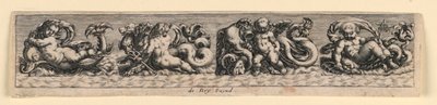 Dekorativt panel: Sømonstre af Theodor de Bry