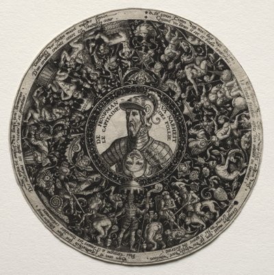 Design til et fad med medaljoner af Theodor de Bry