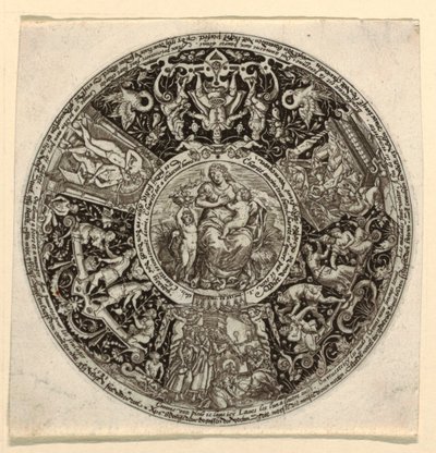 Design til en indgraveret Tazza med en allegori om næstekærlighed af Theodor de Bry