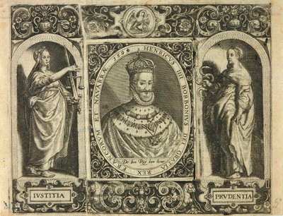 Henricus IIII Borbonius Dei Gratia Rex Francorum et Navarrae 1595 / Bry, Jean Théodore de af Theodor de Bry