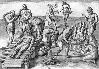 Timucuan-indianere behandler de syge af Theodor de Bry