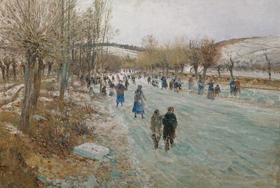 Skøjteløbere på Thaya nær Lundenburg af Theodor von Hormann