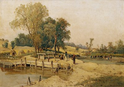 Ungarsk landskab med kreaturer af Theodor von Hormann