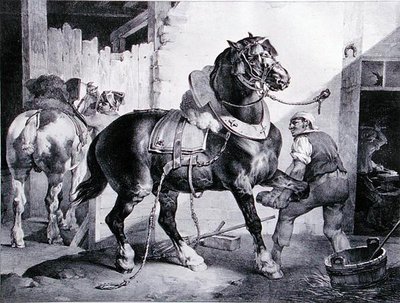 Smedjen (litho) af Theodore (after) Gericault