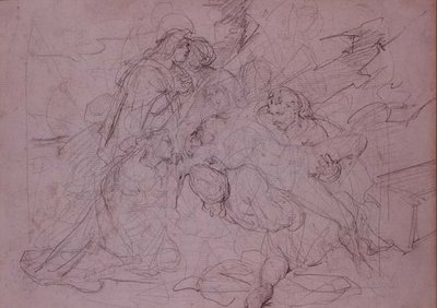 Nedstigning fra korset (tegning) af Theodore (attr. to) Gericault