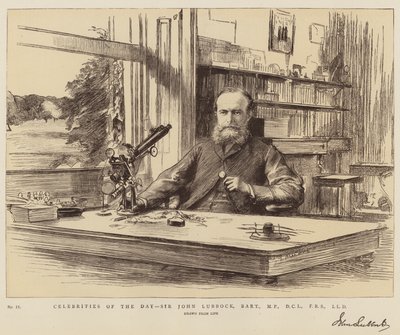 Dagens berømtheder, Sir John Lubbock, Baronet, MP, DCL, FRS, LLD af Theodore Blake Wirgman