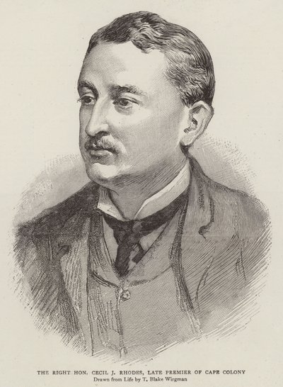 Højre ærede Cecil J Rhodes, Afdøde Premier for Kapkolonien af Theodore Blake Wirgman