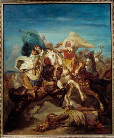 Battle of Arab Horsemen Maleri af Theodore Chasseriau (1819-1856) 1856 Søn. 0,65x0,54 m af Théodore Chassériau
