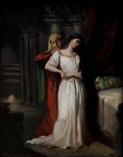 Desdemona vetäytyy sänkyynsä af Théodore Chassériau