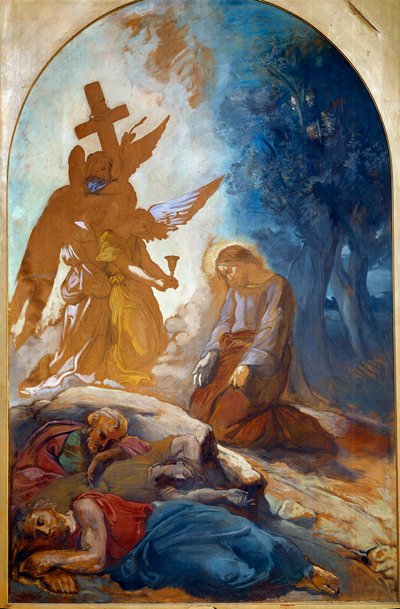 Jesus i oliventræernes have. Maleri af Theodore Chasseriau (1819-1856) af Théodore Chassériau