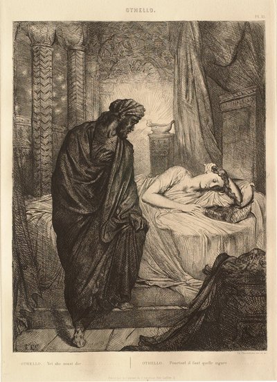 Othello-suite: nr. 11 (akt 5, scene 2: Othello ved Desdemonas seng) af Théodore Chassériau
