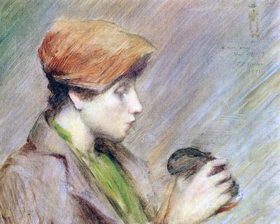 Suzanne Hoschedé med en kanin, 1891 af Theodore Earl Butler