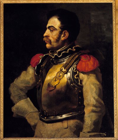 En riffelmand set midt på kroppen. Maleri af Theodore Gericault (1791-1824) af Theodore Gericault