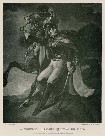 En såret kurasser forlader banen af Theodore Gericault