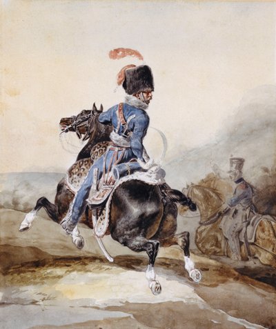 Artilleriofficer galopperende til venstre af Theodore Gericault