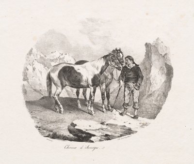 Heste i Auvergne af Theodore Gericault