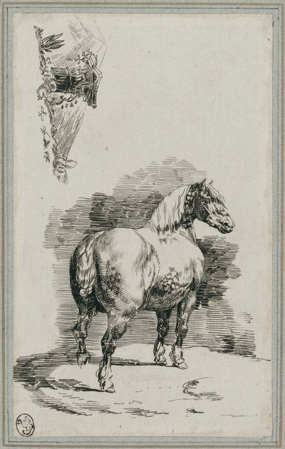 En grå hest med pletter (A Dapple-Gray Horse) af Theodore Gericault