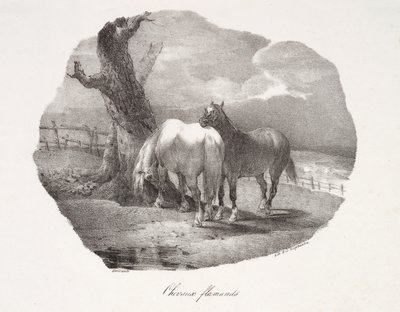 Flamske heste af Theodore Gericault