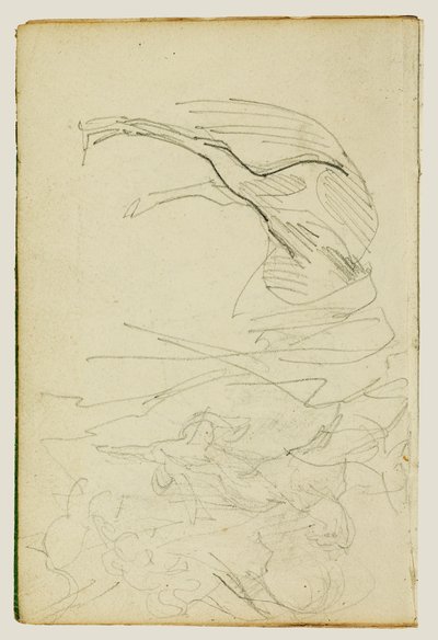Kompositionsstudie, studier af heste af Theodore Gericault