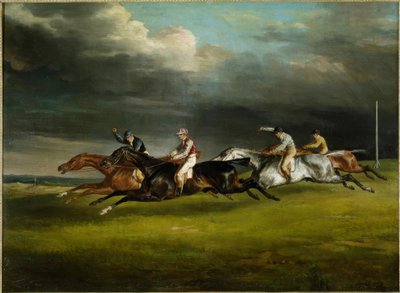 Hestevæddeløb (Derbyet i 1821 på Epsom af Theodore Gericault