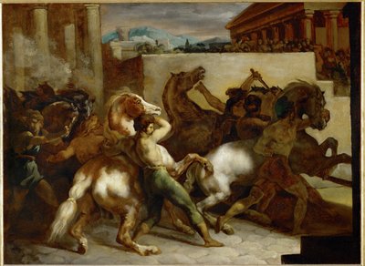 Gratis hestevæddeløb i Rom - Hestevæddeløb i Rom ... af Theodore Gericault