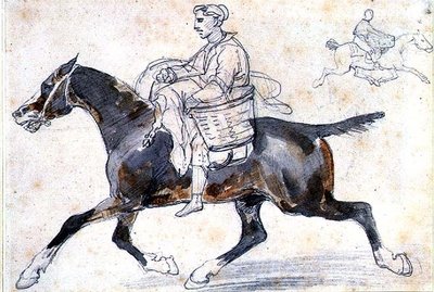Engelsk slagter til hest (blyant og akvarel) af Theodore Gericault
