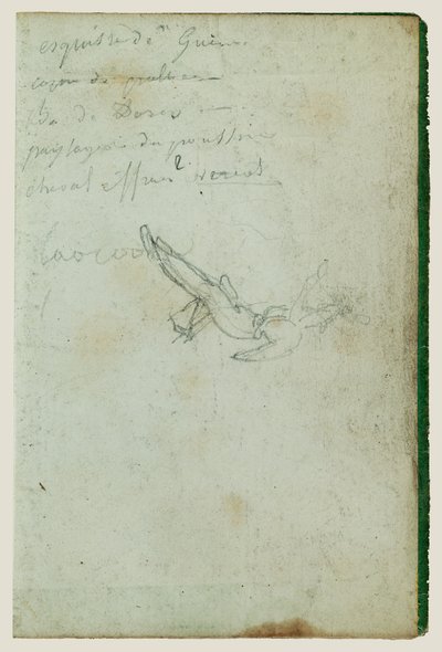 Figurstudier og inskriptioner af Theodore Gericault
