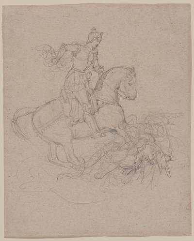 Géricault - Sankt Georg og dragen, 1816-17 af Theodore Gericault
