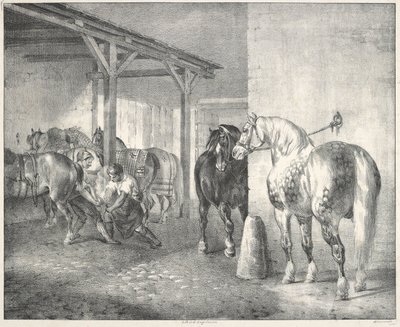 Hovsmedens værksted (En smedje) af Theodore Gericault